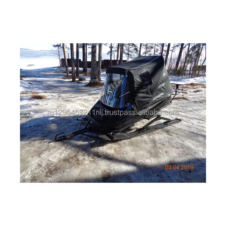 Hot sell Snow-mobile trailer passenger fiberglass body mounted on steel frame of the suspension system and awning device