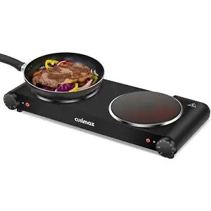 Portable Electric Non Slip Stove Twin Hob with New Hot Plate Cooker Electric 2 Burner for Cooking 2000 Watts Black Green Red OEM