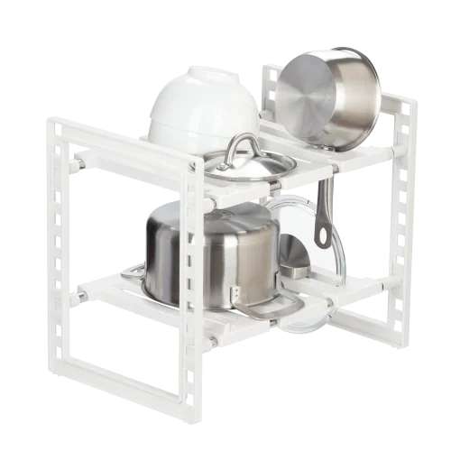 High Quality Tokyo Multifunctional Under-Sink Shelf Virgin PS & Stainless Steel for Kitchen & Bathroom Storage