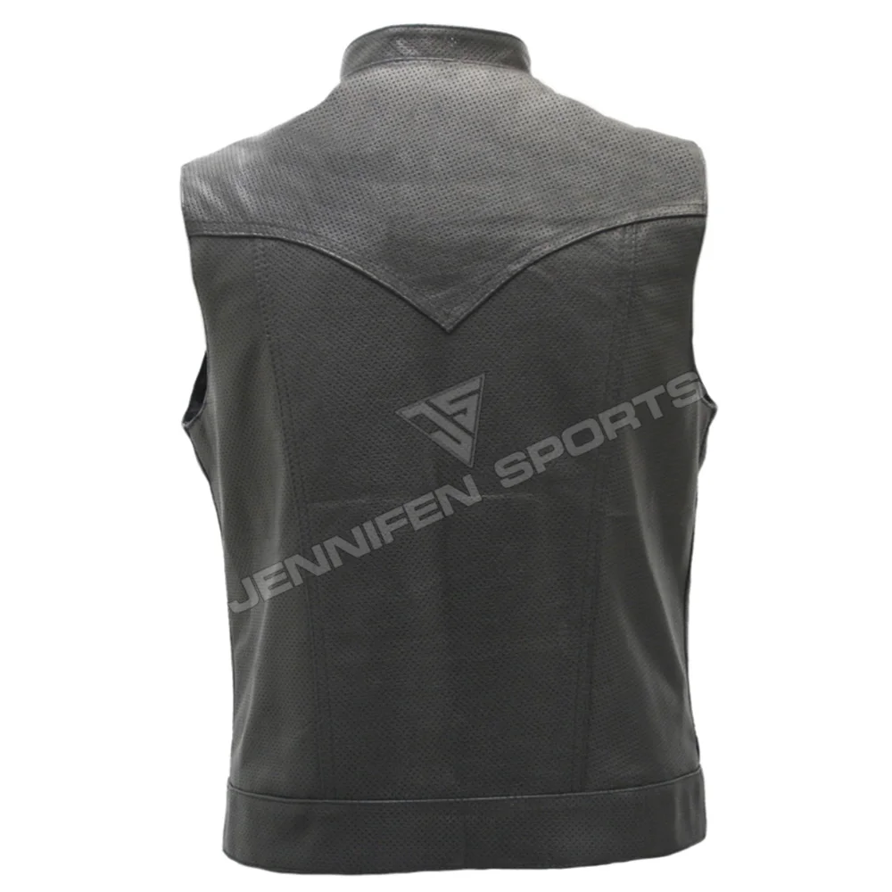 Men Vest Black Biker Motorcycle Hip Hop Waistcoat Male Faux Leather Punk Solid Black Spring Sleeveless Leather Vest