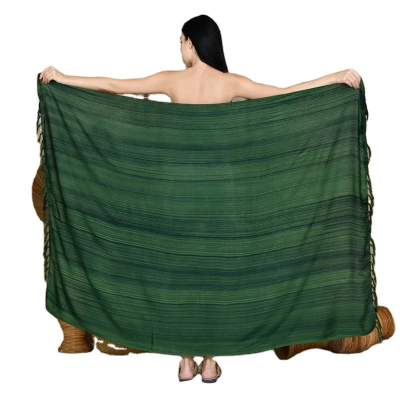 New Arrival Customizable Floral Print Hawaiian Sarong 100% Rayon Pareo Lavalava Beachwear Cover up for Adults OEM Supply