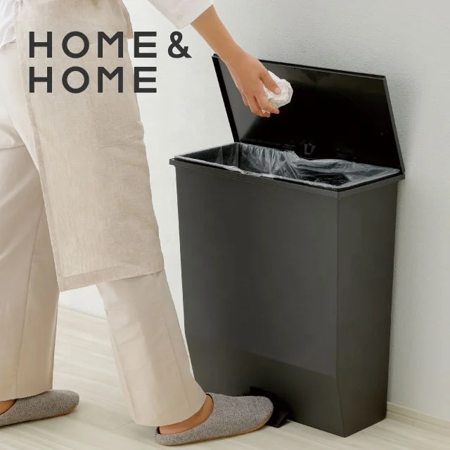 Slim and Wide garbage Pedal trash can for use in aisles with thin design made in Japan