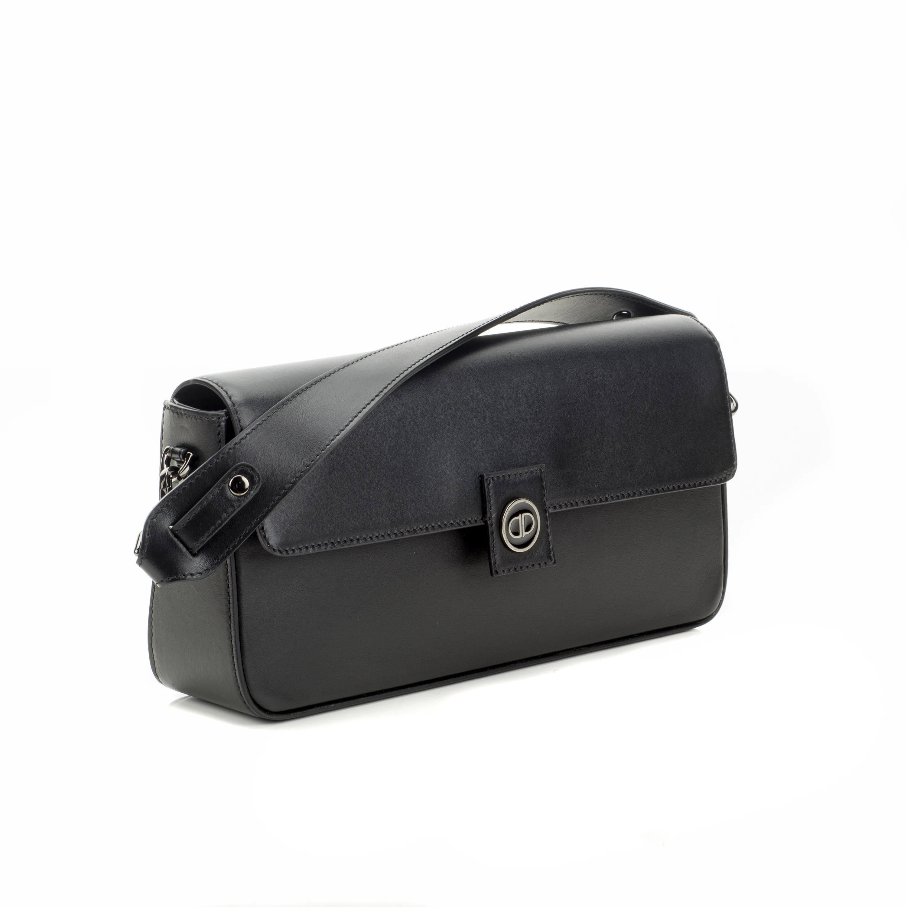 Real Best Quality Italian Total Black Colour Crossbody Shoulder Bag for Woman Icon