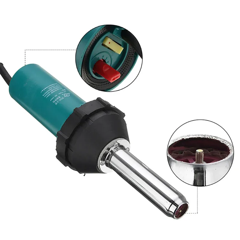 1080W 220V 50Hz Plastic Hot Air Welding Gun With Pencil Tip Nozzle Amp Flat Tip Amp Pressure Roller Heat Gun Kit Plastic Welder