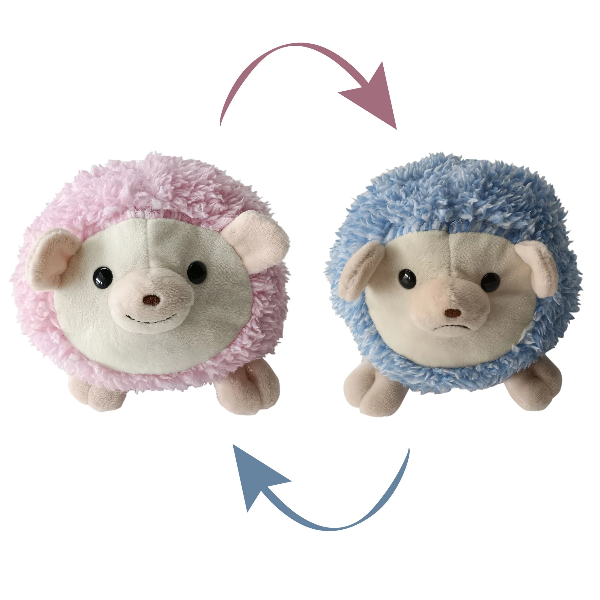 Wholesale double-sided plush hedgehog flip doll doll interactive hand puppet doll plush toys plush toys bulk