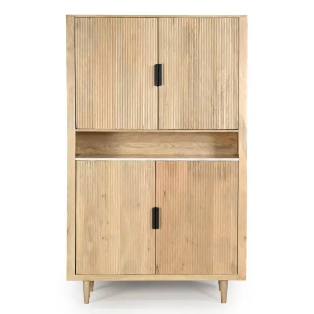 Designer Marine Carter Collection Natural Finish Media Cabinet Sideboard For Dining Living Room Cabinets Furniture