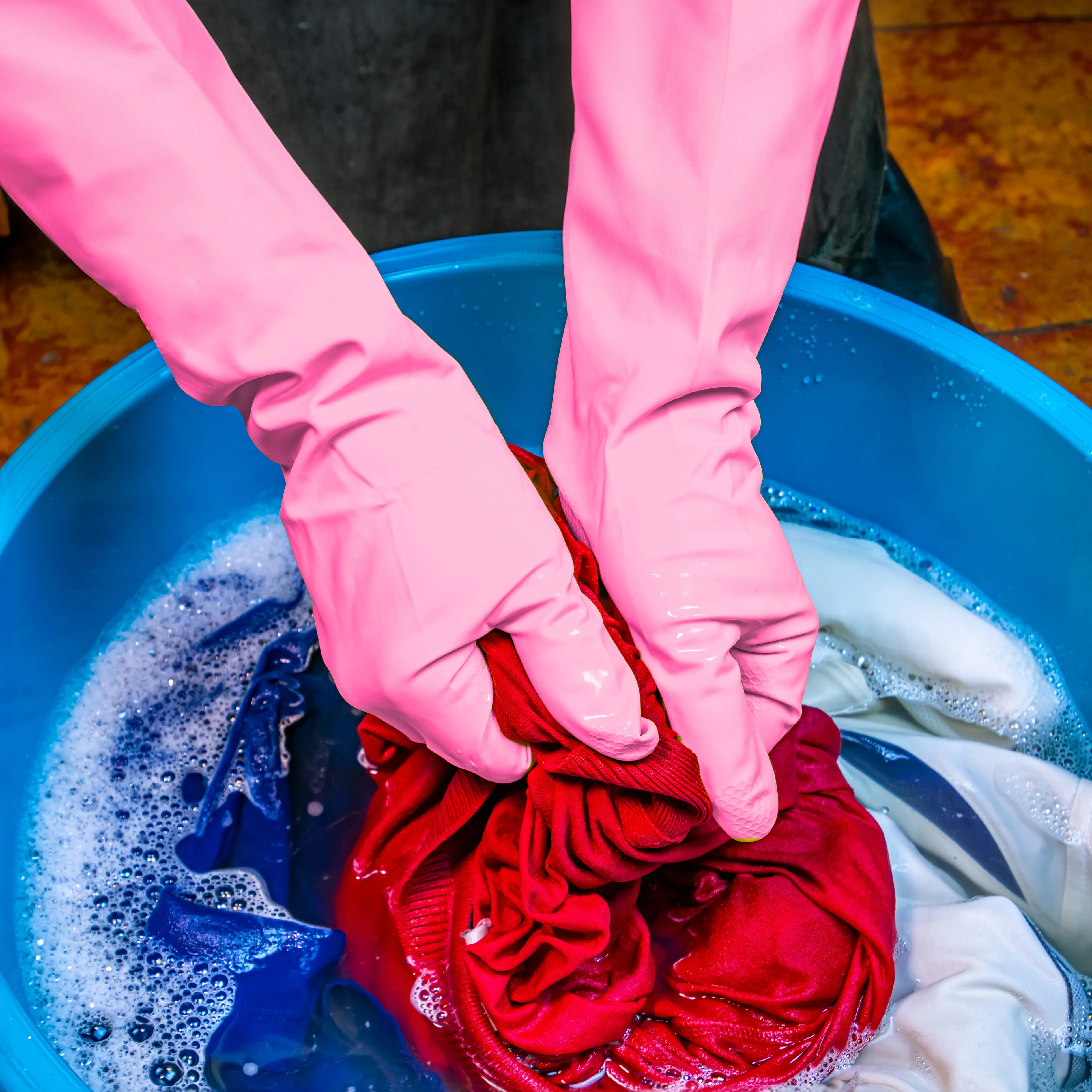 Household gloves outdoor latex pink rubber glove. Waterproof dishwashing gloves. High quality cleaning gloves  (Grade B Offer)