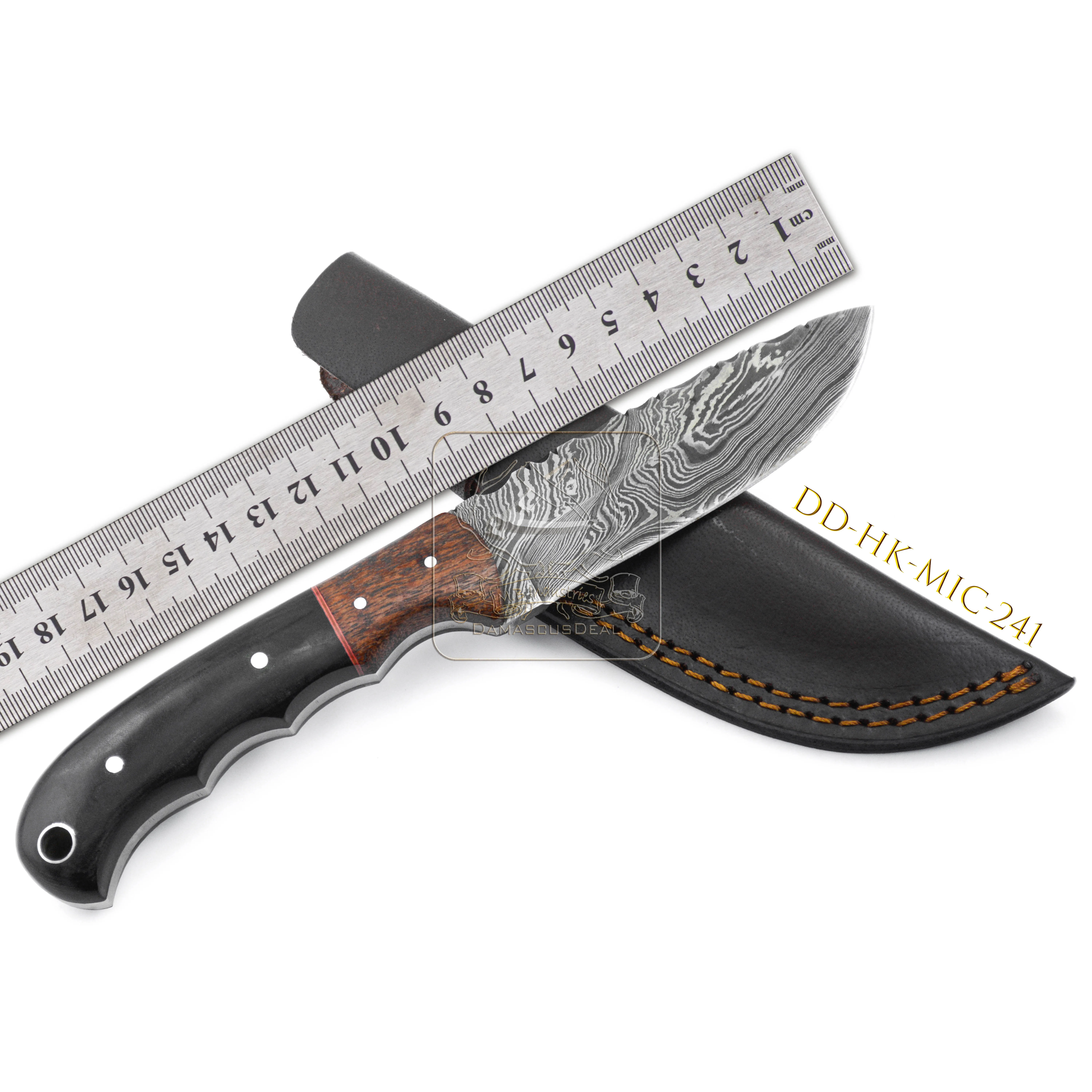 Hot Selling DD-HK-MIC-236 Outdoor Bushcraft Camping Survival Knife 192 Layers Damascus Steel Sword Micarta Stainless Stainless