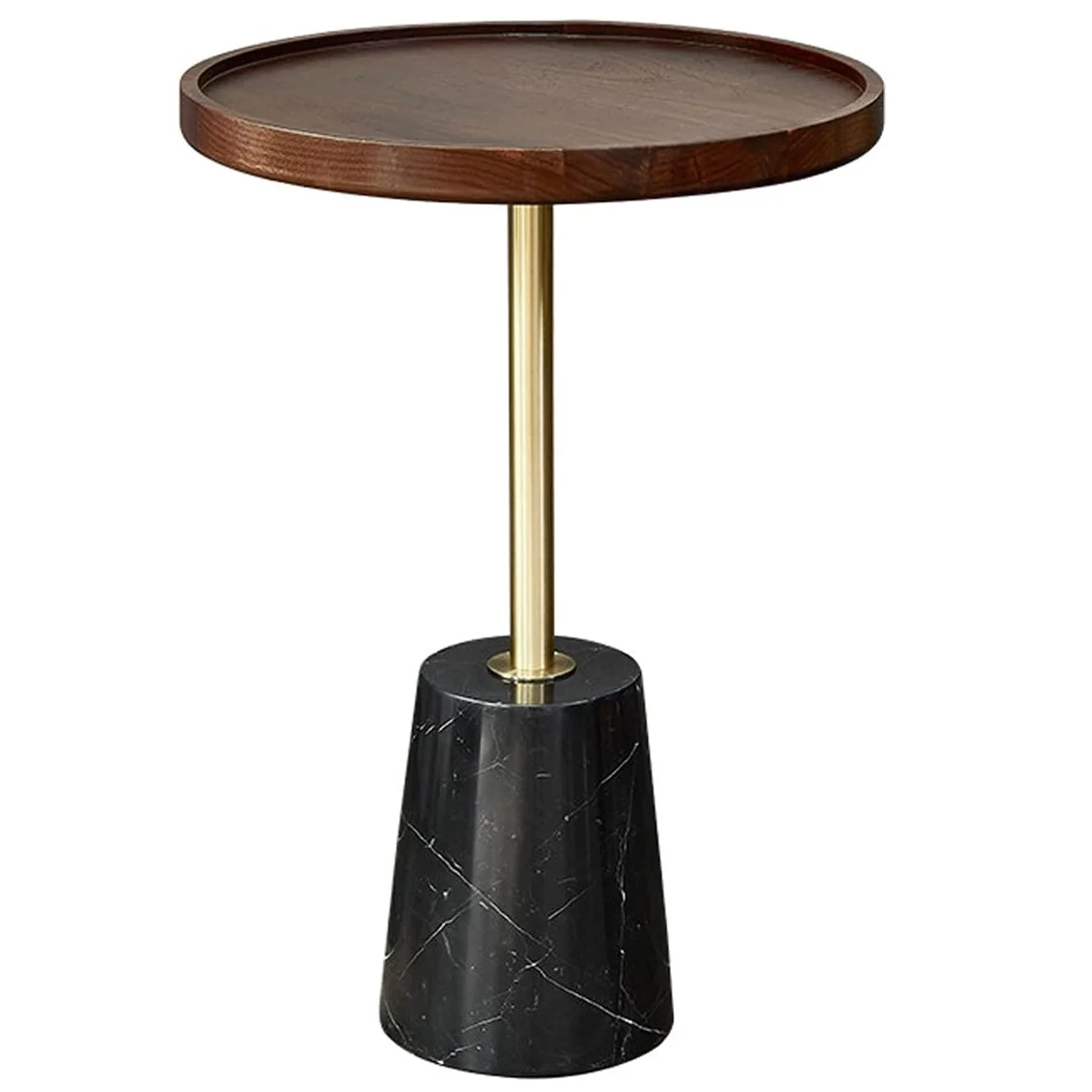 White Marble Top Center Table Exclusive Design Wood Base Coffee Table For Living Space Enhancement Creative Wooden Table