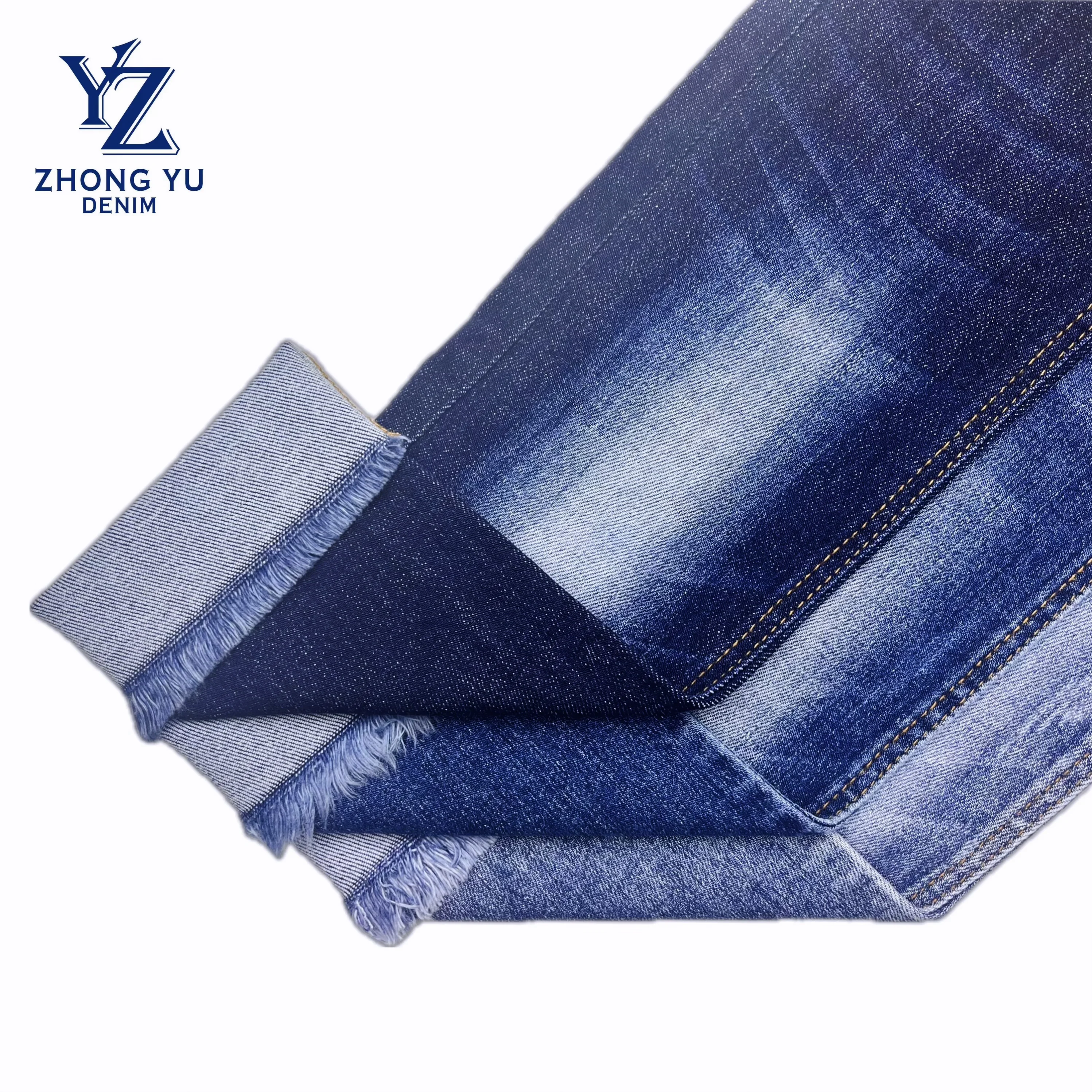 3/1 twill 8x8 93.2%cotton 5%polyester 1.8%spandex indigo dyeing 10.5oz fabric textile manufacturer for hyper stretch denim