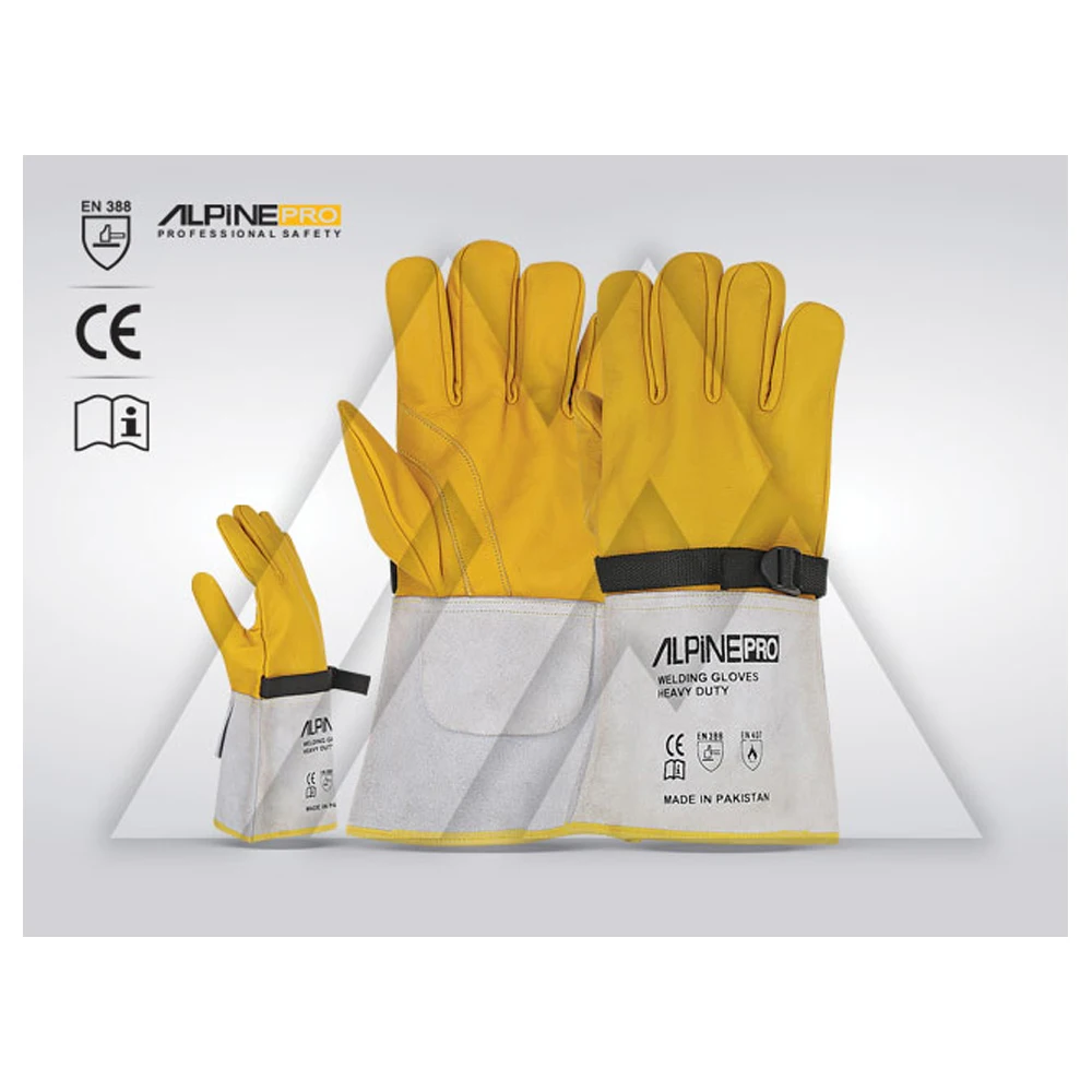 High Quality New Arrival Double Palm Cow Split Red Welding Glove Palmed /Hand Protection Leather Welding Glove
