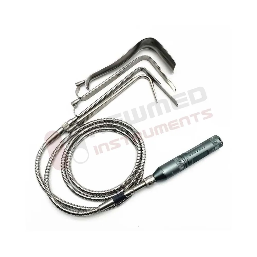 Breast Retractor with Light Guide Hook Nasal Hook L Shape Wrinkle Removal Hook LED Light Source Plastic Surgery forceps