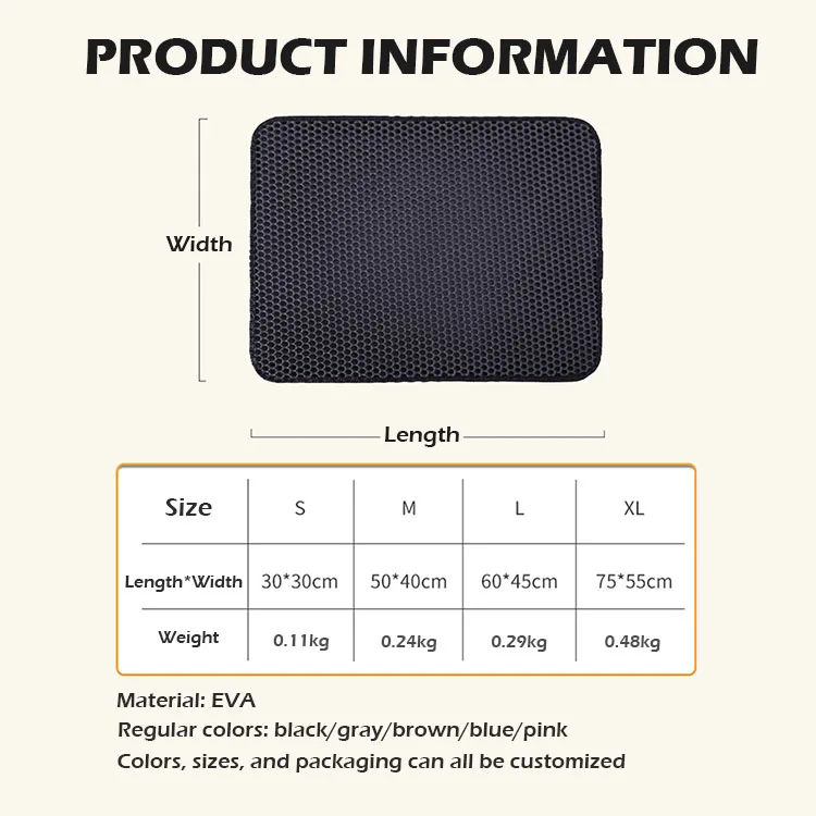Eva cat litter trapping mat trapper cat litter box mats  Waterproof Pet Double Layer  Litter Mat