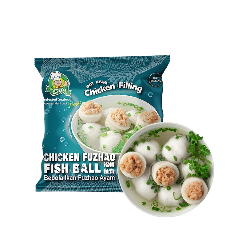 Wholesales Supplier Springy Texture Fu Zhou Fish Ball Made with Quality Fish Meat and Chicken Fillings