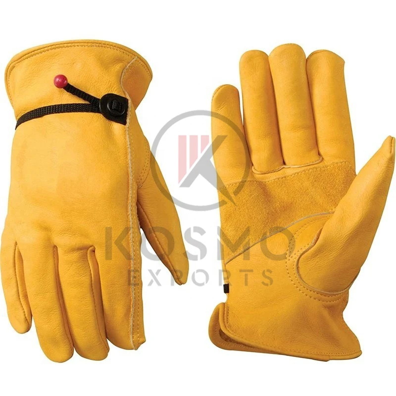 Leather Garden Welding Gloves Goat Leather Gloves Safety Working Leather Gloves Industrial For Construction