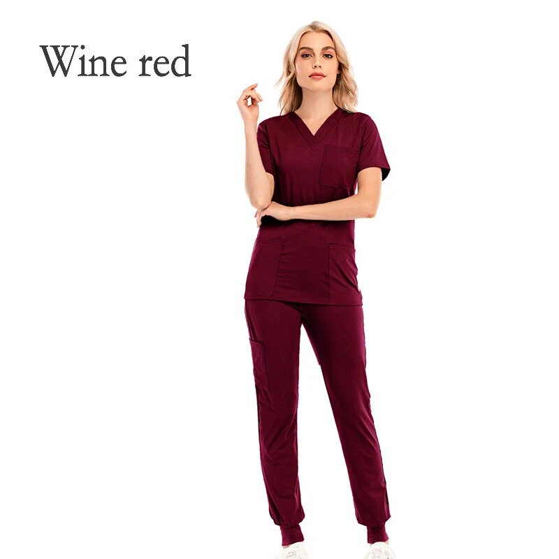 Nursing Scrubs Uniforms Clothes Laboratory Coat Beauty Work Clothes Coat Uniform Health Workers Nursing Short Sleeve