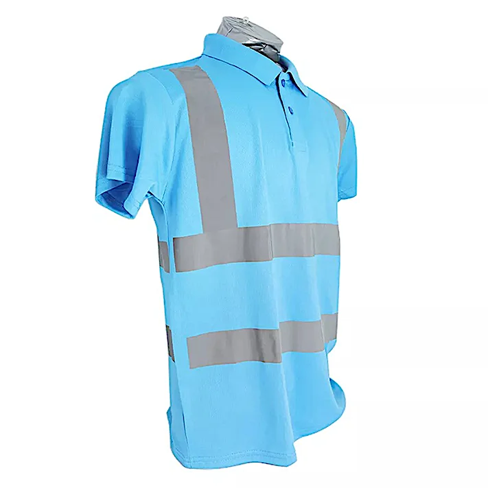 Hi Vis Polo Shirts for Work Safety Polo Shirt Reflective Tape Multicolor Waistcoat Workwear