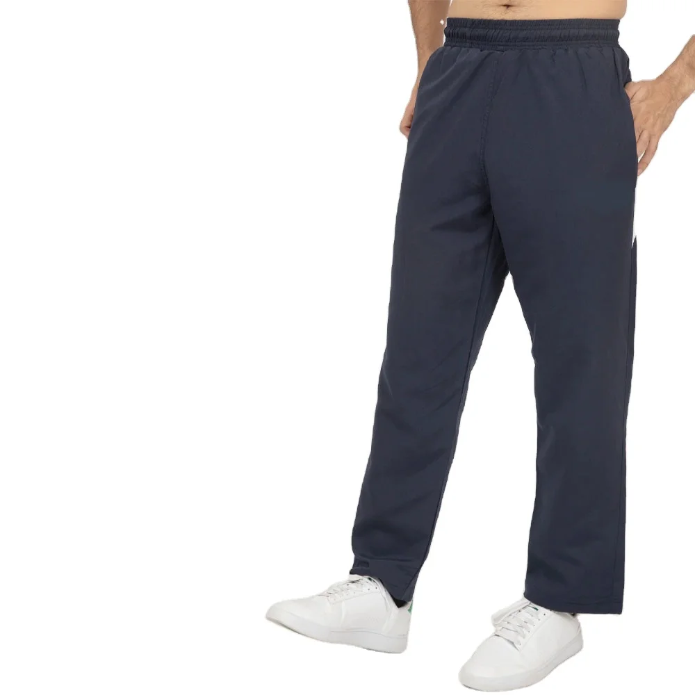 New Arrival Men Breathable Navy Blue Loose Fit Sports Microfiber Trouser For Sale With Printed Logo & Design