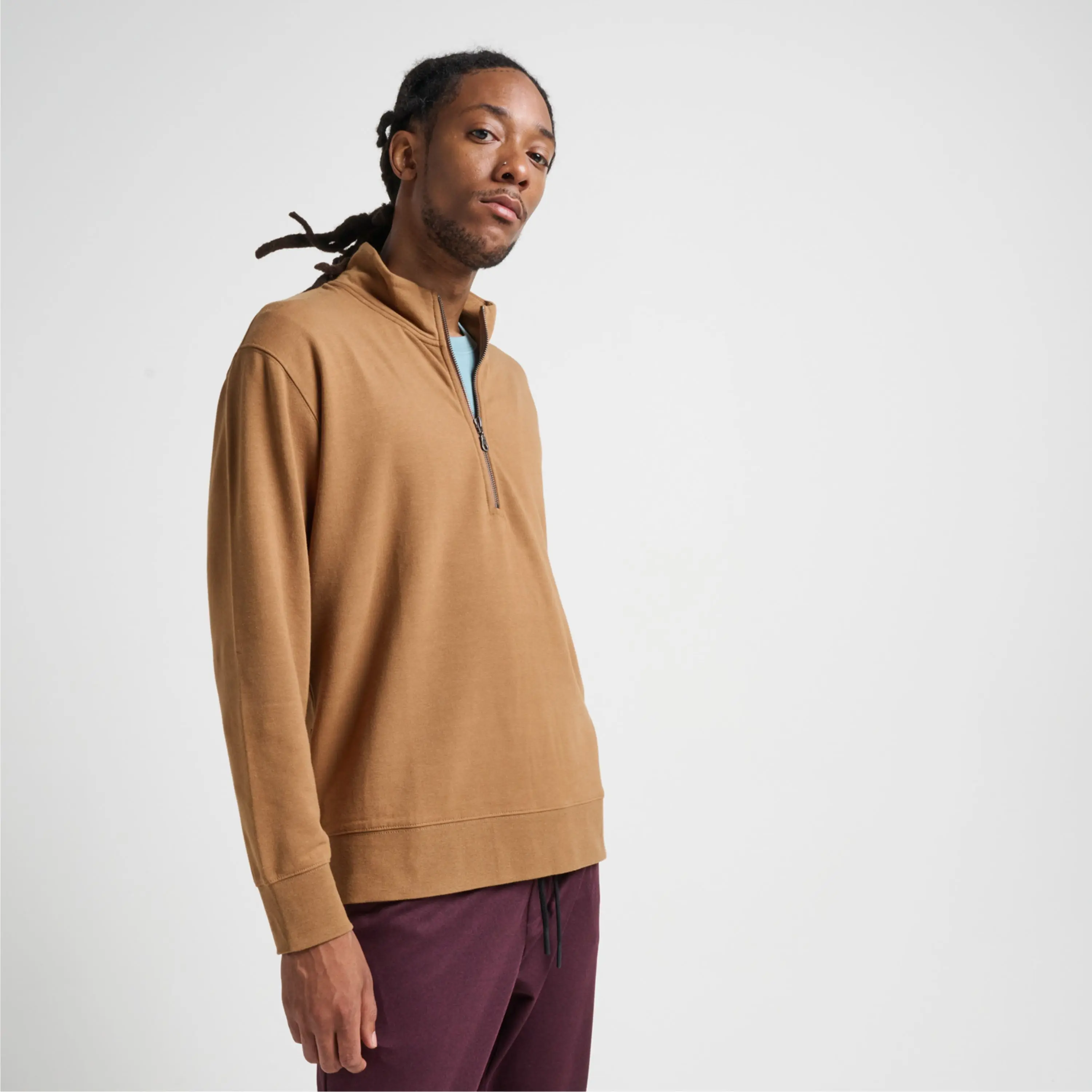 New Fashion Custom Logo Pure Color Blank Sweatshirts High Quality Oversized Streetwear Half-zip Pullover Sweatshirts