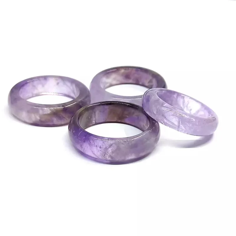 Wholesale Natural Custom Gem Crystals Healing Amethyst Stones of Crystal band ring , amethyst band ring for women & men