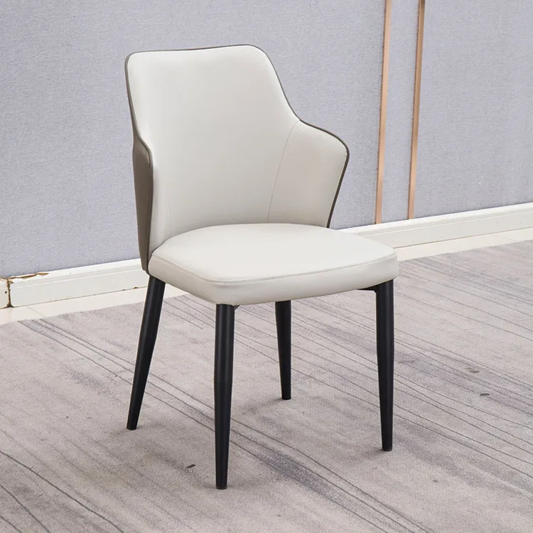 chinese factory wholesale leather material metal legs metal dining chairs accent chair modern dining chair