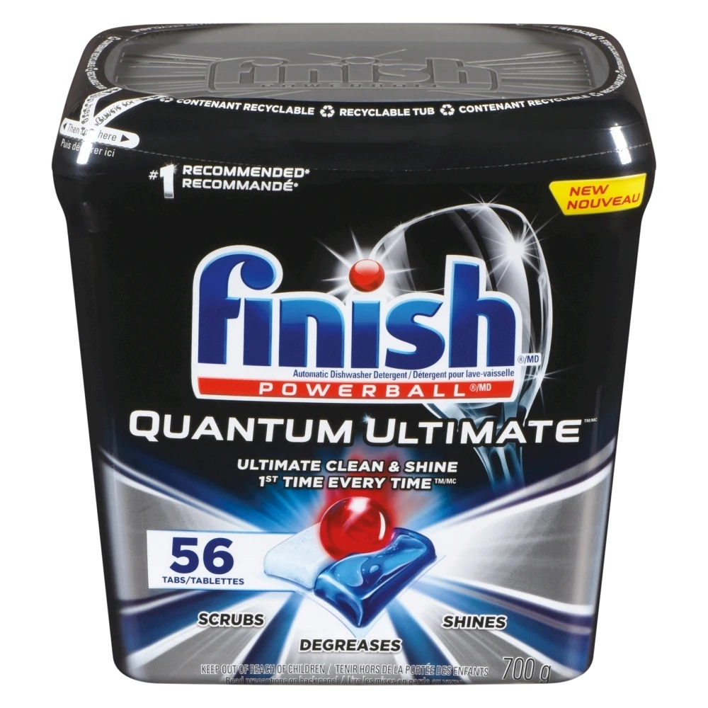 Finish - Quantum - 82 Count - Dishwasher Detergent - Powerball - Ultimate Clean & Shine - Dishwashing Tablets - Dish Tabs, Pack