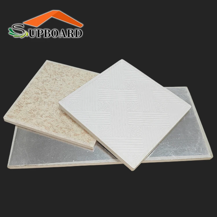 Factory Price Aluminum Foil Back Vinyl Face Pvc Laminated Gypsum Ceiling Tile