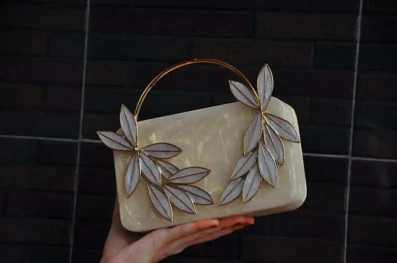 Hot Selling Small Square Acrylic Resin  Evening Bag for Women Designer Resin Handbag for Wedding Purposes Indian Model for Gifts