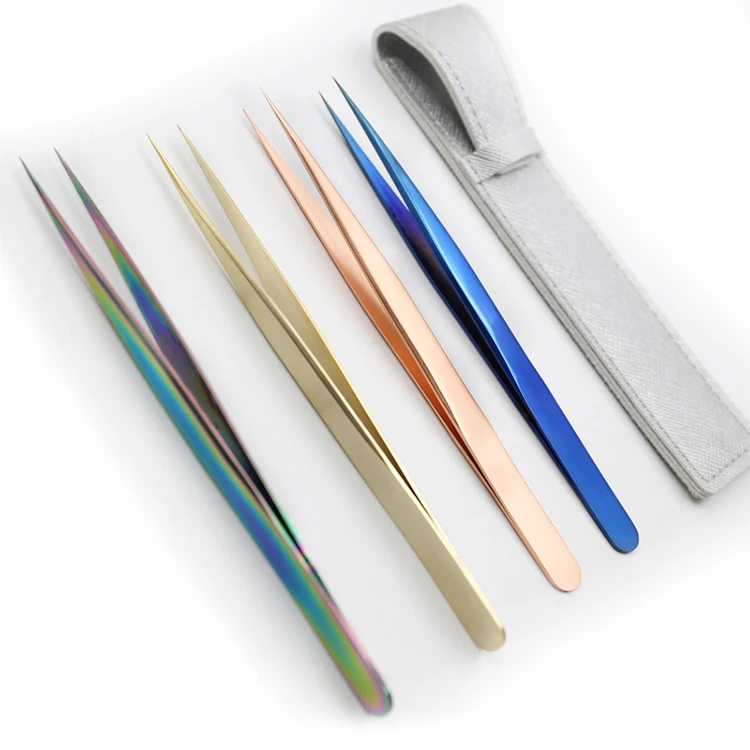 volume tweezers set with fiber tips stainless steel high quality dumout vetus classic volume eyelash tweezers set with logo