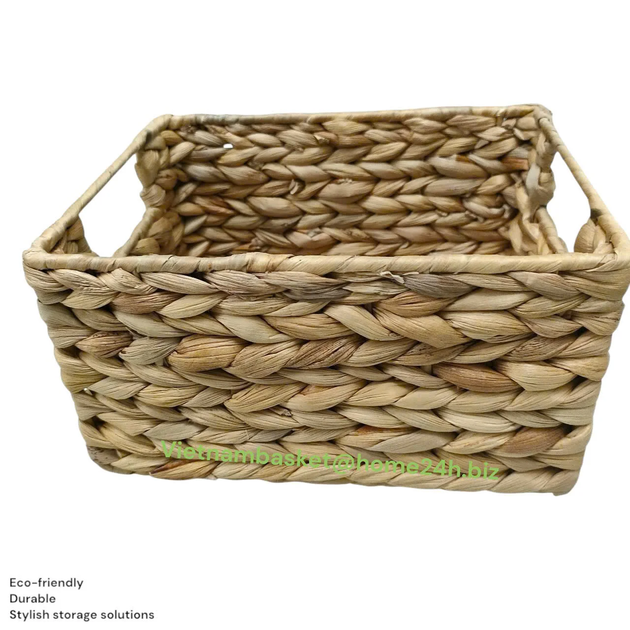 Hot selling Rectangular Water Hyacinth Tray #5027A Iron Frame Fishbone Woven Kitchen utensils Storage Manufactured in Vietnam