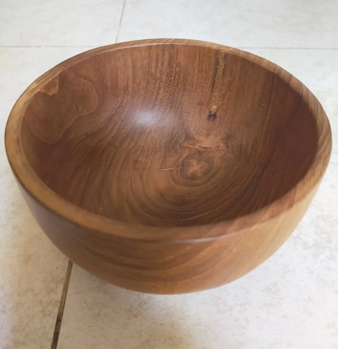 Handmade Teak Wooden Bowl from Bali Disposable Dinnerware & Tableware