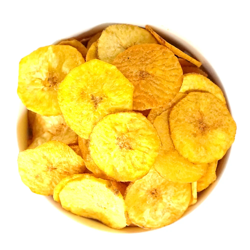 Premium Bananamia Chips Artisanal Yellow Banana Snacks Fresh Crispy Dried Banana with Roasted Corn Flavour and Soft Texture
