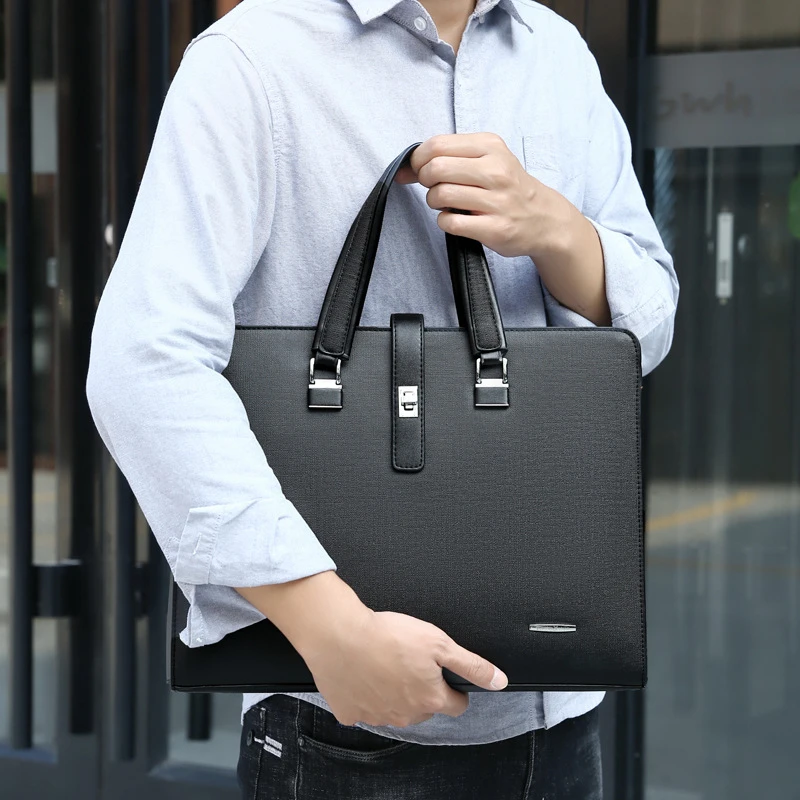 Custom Briefcase Laptop Leather Bag For Men Unisex Aluminum Alloy Hard Briefcase For Documents Storage Lawyer Briefcase