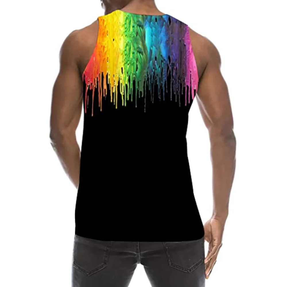 Wholesale 100% Cotton Men Printed Tank Tops High Quality Gym Fitness Tank Tops Breathable Sports Wear Training Tank Tops
