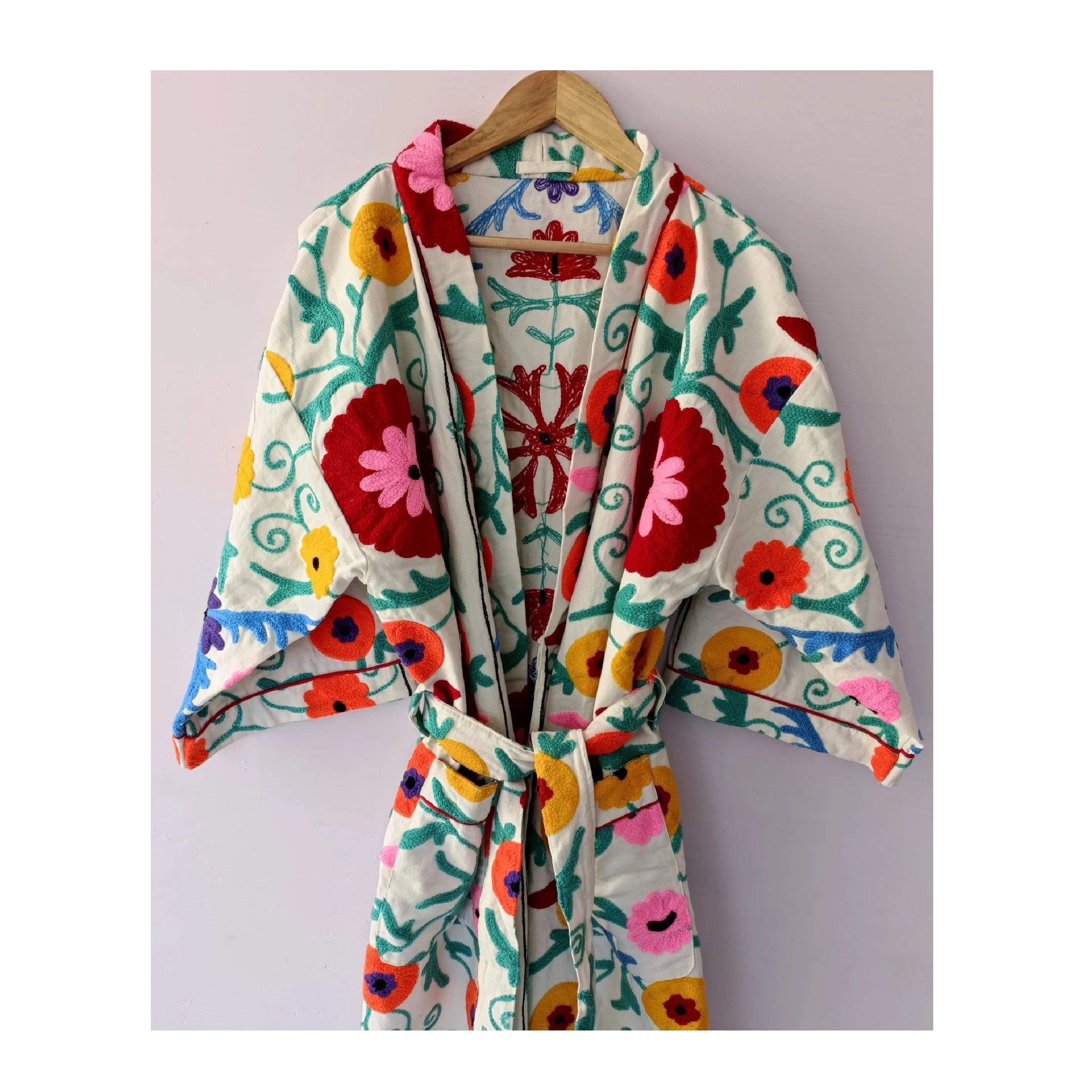 Custom Color and Design Embroidery Kimono Robes Summer Nightwear Womens Sleepwear Bath Kimono Robes
