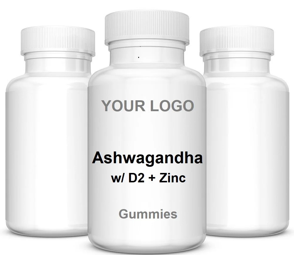 HOT SALE Ashwagandha Gummies with D2 Zinc OEM ODM Private Label Healthcare Supplement Bottle Vitamin Gummy Bear Made in USA