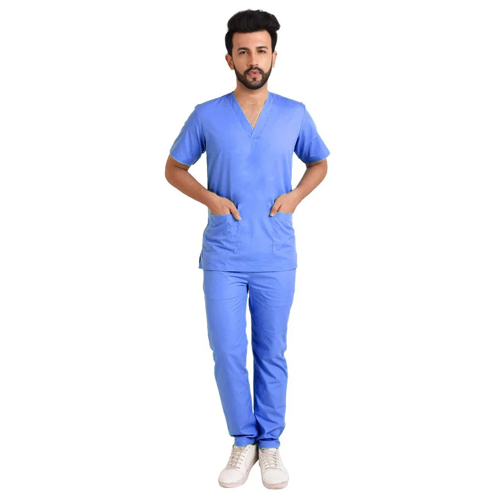 Wholesale hospital uniforms V neck Male Female classic unisex Top surgical dress for hospital in Cotton/Polyester Fabric