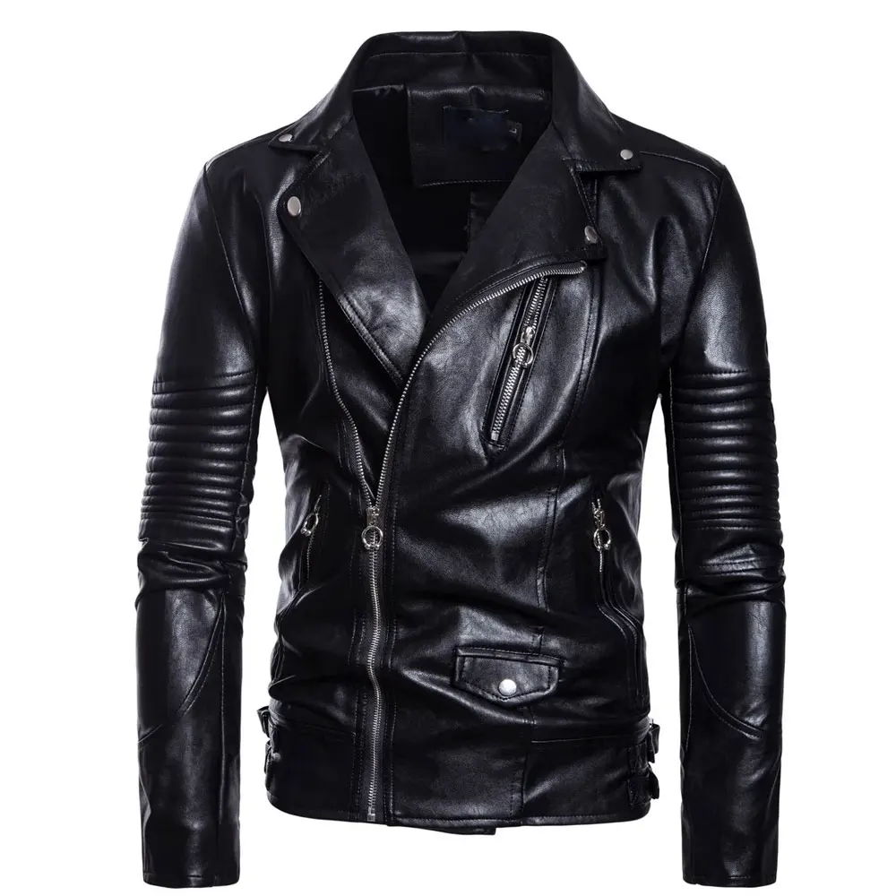 New Arrivals Wholesale Price High Quality Oem Design Men Leather Jacket Slim Fit Stylish Comfortable Low Price Leather Jacket