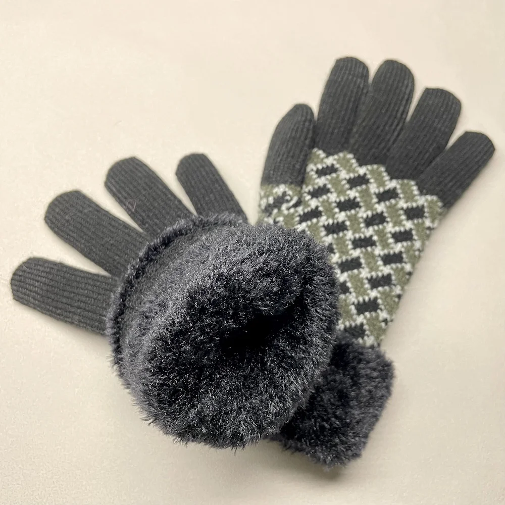 faux fur cuff gloves winter