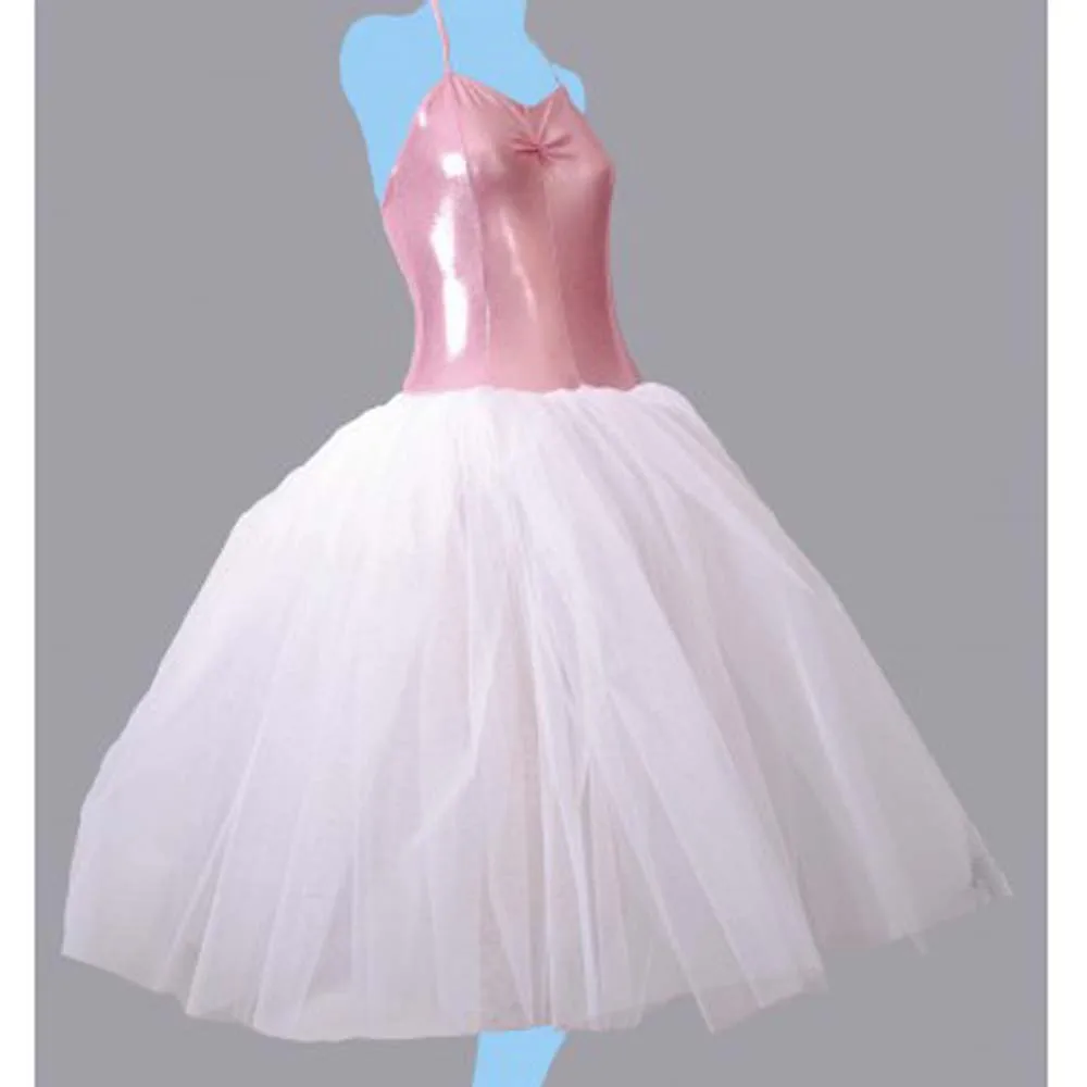 Romantic Tutu in Liquid Foil with 3 layers of net to calf length to achieve maximum stiffness and durability for girls and women