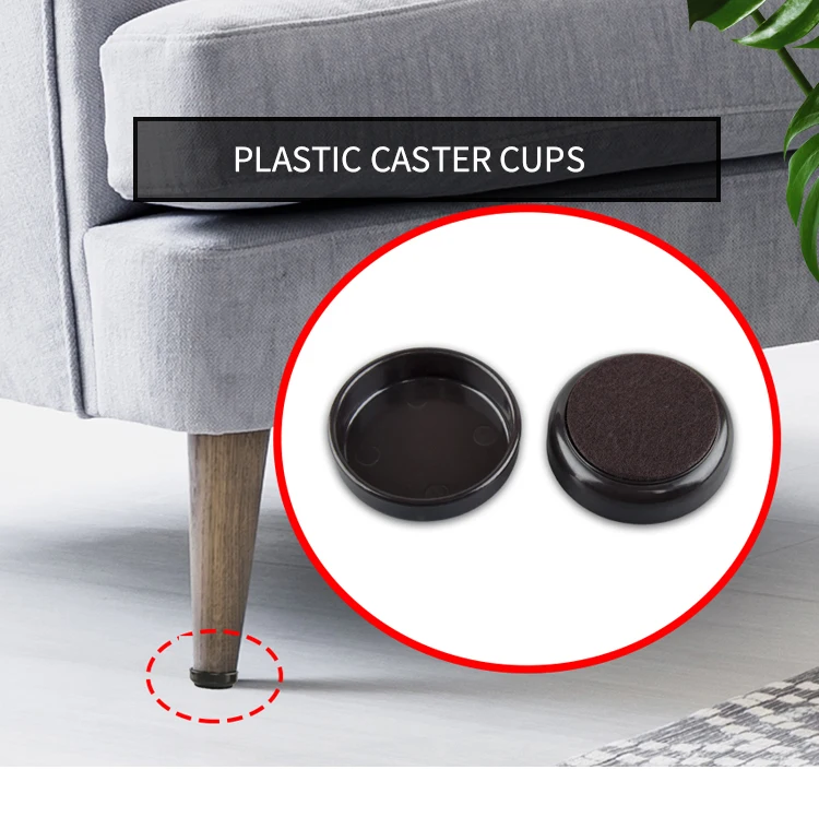 High Quality Custom Furniture Felt Pads Various Shapes Anti-Sliding Floor Cups Plastic Foot Protector with Rubber Cup