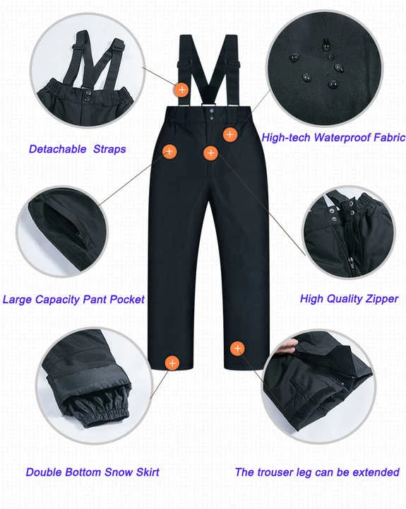 Kids Ski Suit Boy Snow Suits Children Snowboard Tracksuit Waterproof Winter Girls Skiing Sets Overalls Kids