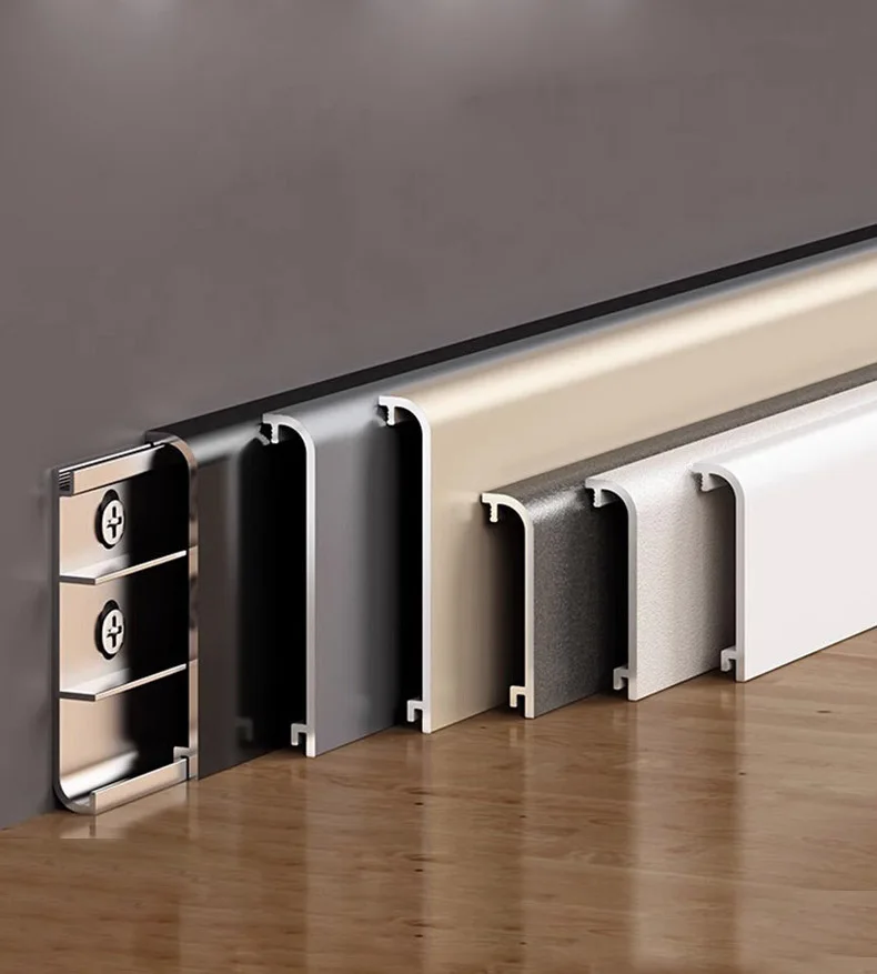 Hot sale Aluminum alloy skirting board with a thickness of 1.4mm and a very narrow width covering a gap of 1.7cm