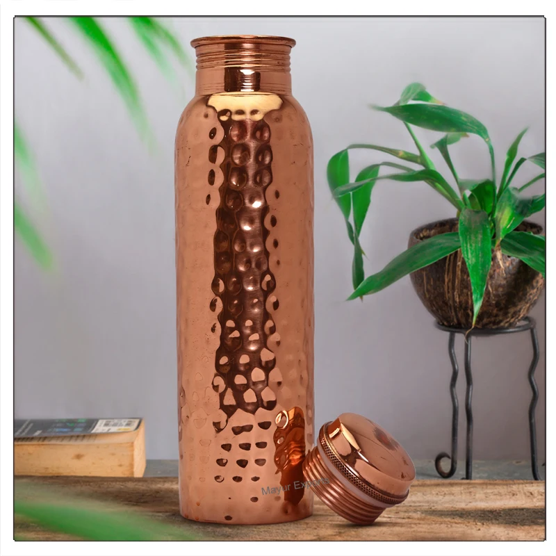Copper Water Bottle Copper Hammered Drinking Water Bottle Ayurvedic Copper Vessel