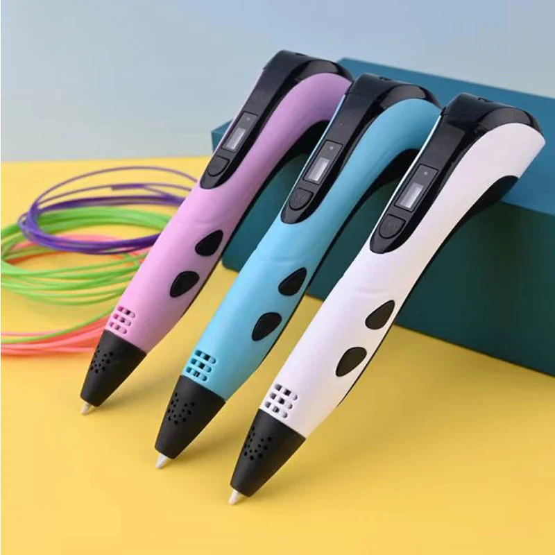 2024 NEW Model 3D Printing Pen With 10colors*5m PLA Filament Refill and Stencil DIY 3 D Printer Drawing Pens