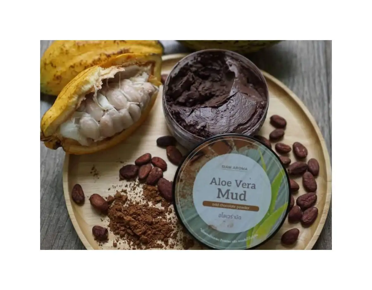 Thai Herbal Clay Mask , Aloe Vera Mud Add Green Tea Powder, Premium Quality from Thailand 450g.