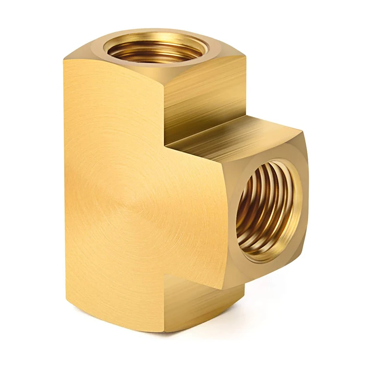 CA360 Brass Barstock Tee NPT Female Pipe Fittings for Industrial Hydraulics Valves