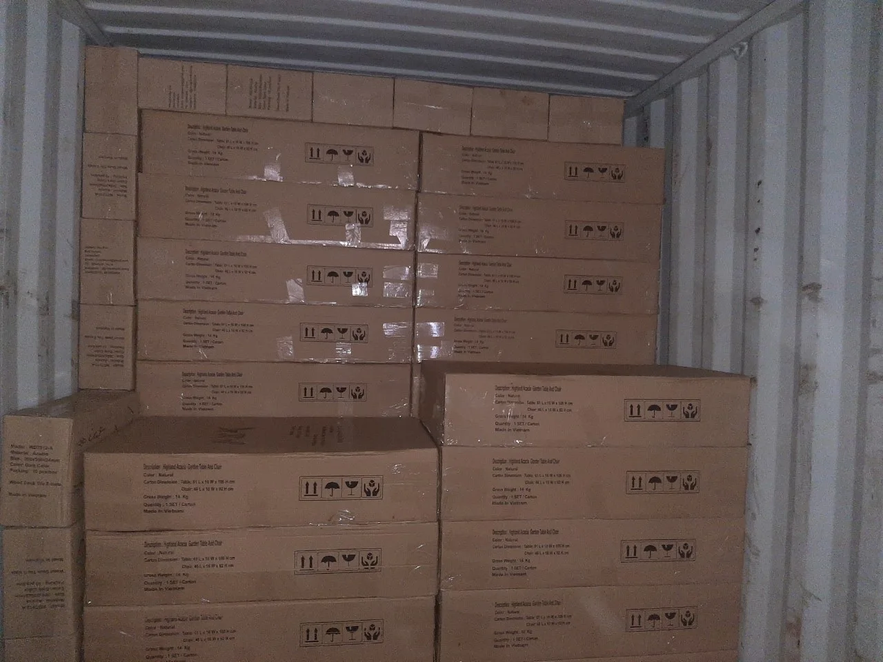 Acacia 3 pieces bistro set Outdoor Natural Wood Patio Garden Backyard Balcony Furniture Waterproof