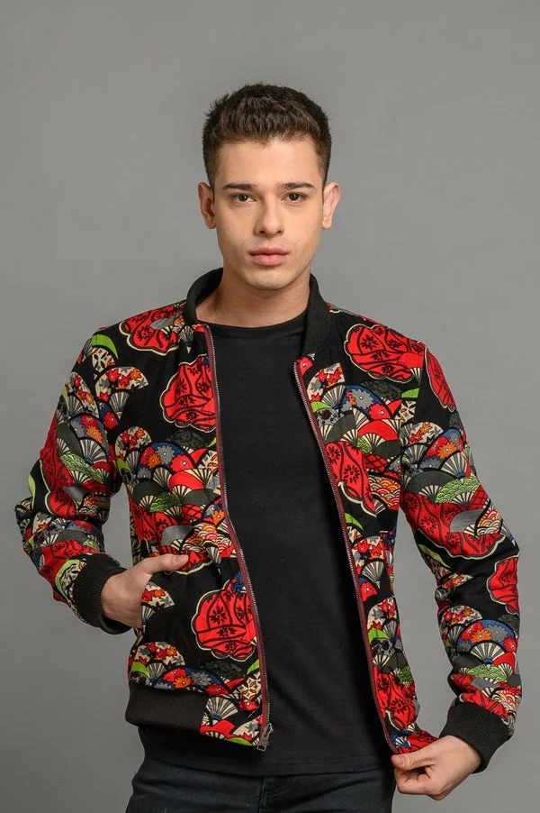 Custom Men Bomber Jacket Wholesale Autumn Lightweight Varsity Jackets with All Print Floral bomber jacket Manufacturers Pakistan