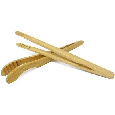 100% Real wood Food Clip Salad Meat Cooking Wooden Toast Bread for restaurant and hotels wooden ice cube tongs for bar use